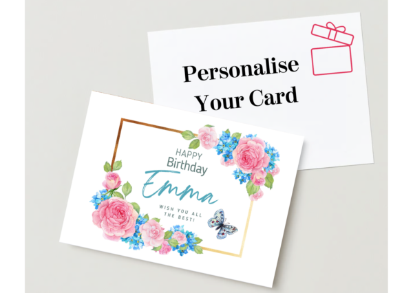 Personalised Ladies Birthday Cards with Minimalistic Flower Designs