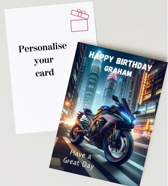 Personalised Birthday Cards for Men Street bike