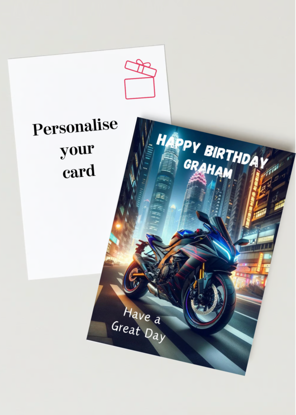 Personalised Birthday Cards for Men Street bike