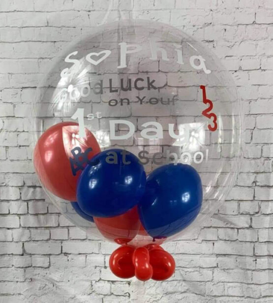 Back-to-School Helium-Filled Personalised 24” Bubble Balloon