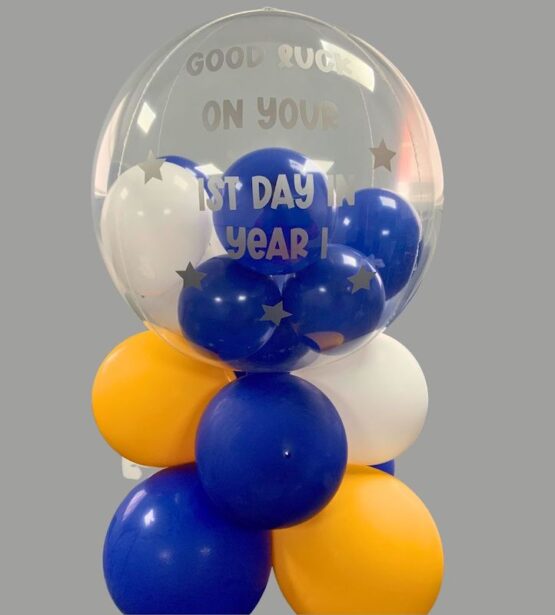 Celebrate your child's big day with our Back-to-School Personalised Air-Filled Bubble Balloon! Filled with love and luck, featuring their name, this delightful gift will make their first day of school truly magical and unforgettable! Watch their eyes light up with joy as they embark on a new academic adventure, knowing you're cheering them on every step of the way. Order now and give the gift of encouragement and happiness. For any occasion FAO