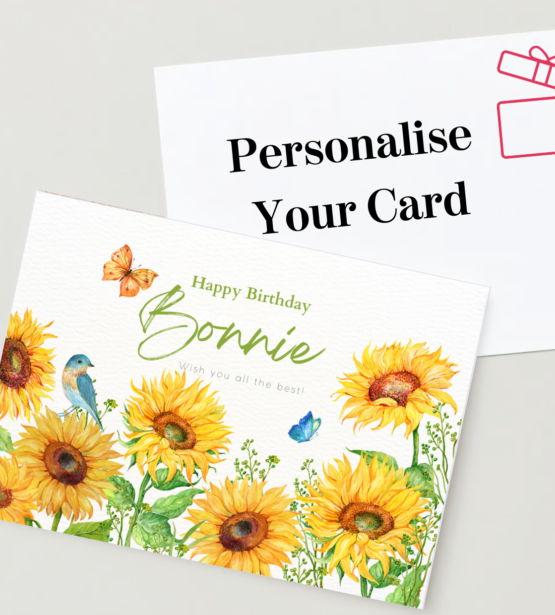 Personalised Ladies Birthday Cards with Beautiful Sunflower Designs