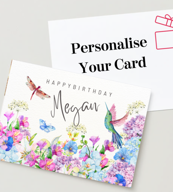 Personalised Ladies Birthday Cards with Kingfisher and Dragonfly Designs